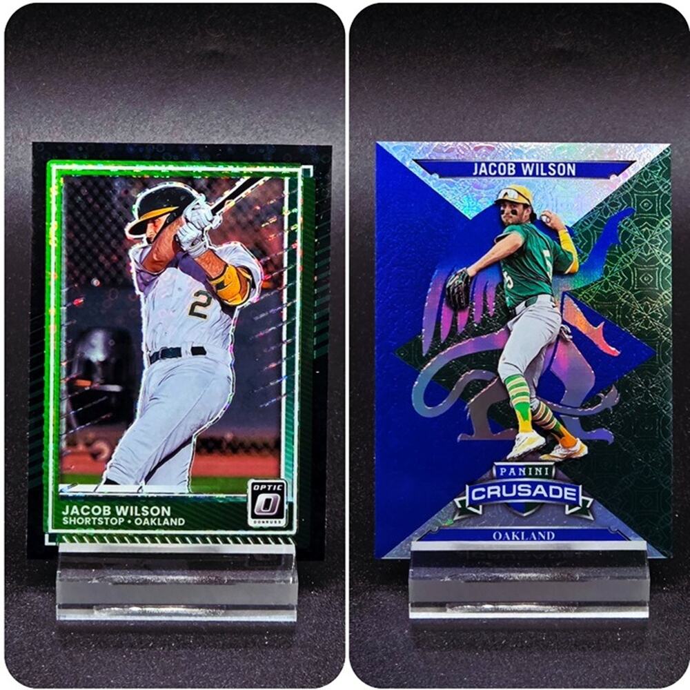 Jacob Wilson Crusade Chromium Optic Black Pandora Prizm RC Athletics Rookie - Picture 1 of 5